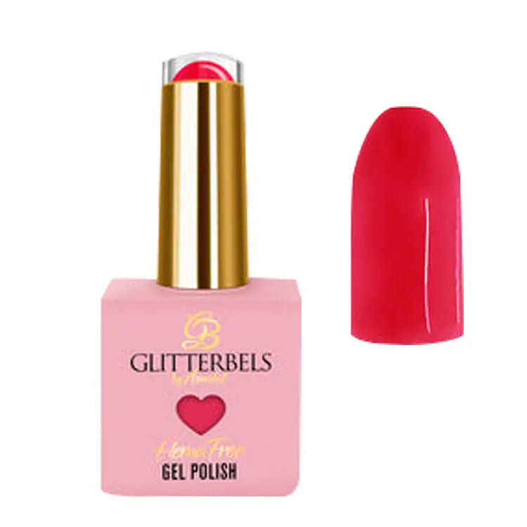 Glitterbels Gel Polish Hema Free Left On Red 0.27 Fl Oz Glitterbels