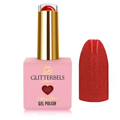 Glitterbels Hema Free Gel Polish Hot Red Sparkle 0.27 fl oz Glitterbels