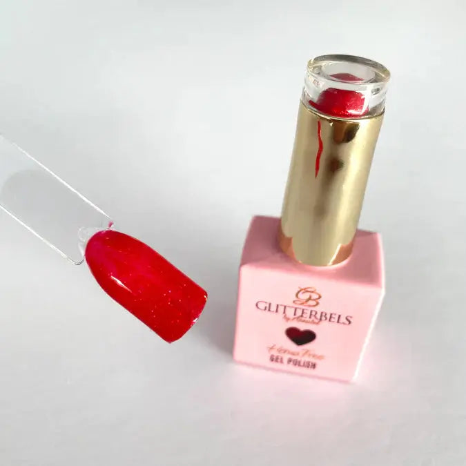 Glitterbels Hema Free Gel Polish Hot Red Sparkle 0.27 fl oz Glitterbels