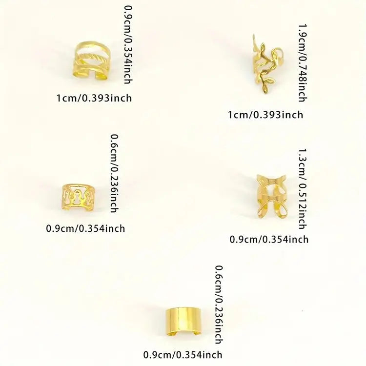 Gold Braid Hair Cuffs - 50 Piece Set PinkPro Beauty Supply