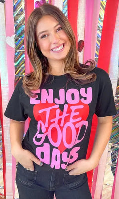 Graphic T-Shirt Enjoy the Good Days PinkPro Beauty Supply