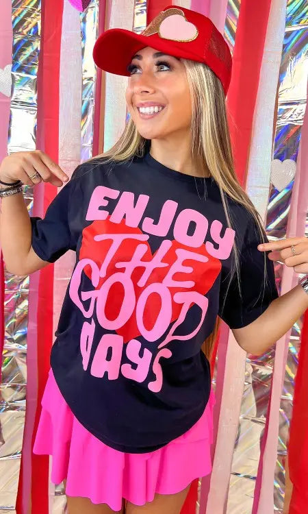 Graphic T-Shirt Enjoy the Good Days PinkPro Beauty Supply