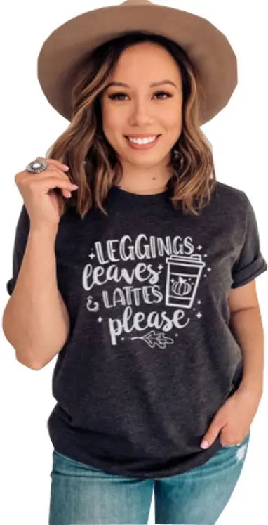 Graphic T-Shirt Leggings, Leave & Lattes Please PinkPro Beauty Supply