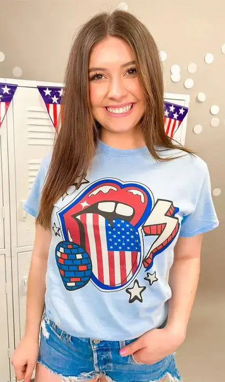 Graphic T-Shirt Party in the USA PinkPro Beauty Supply