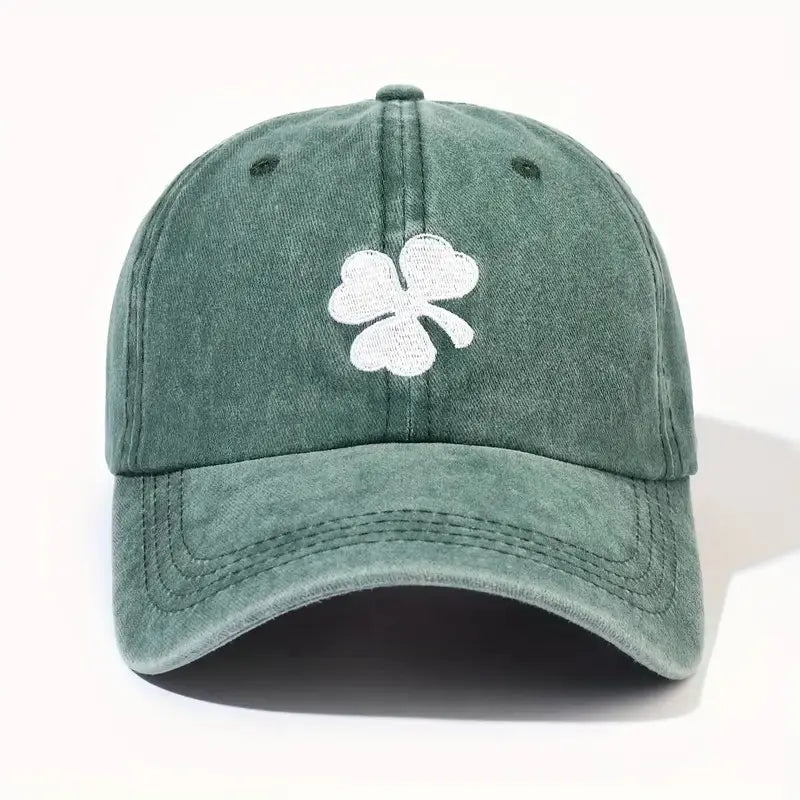 Green Lucku Clover Green Cap with White Clover PinkPro Beauty Supply