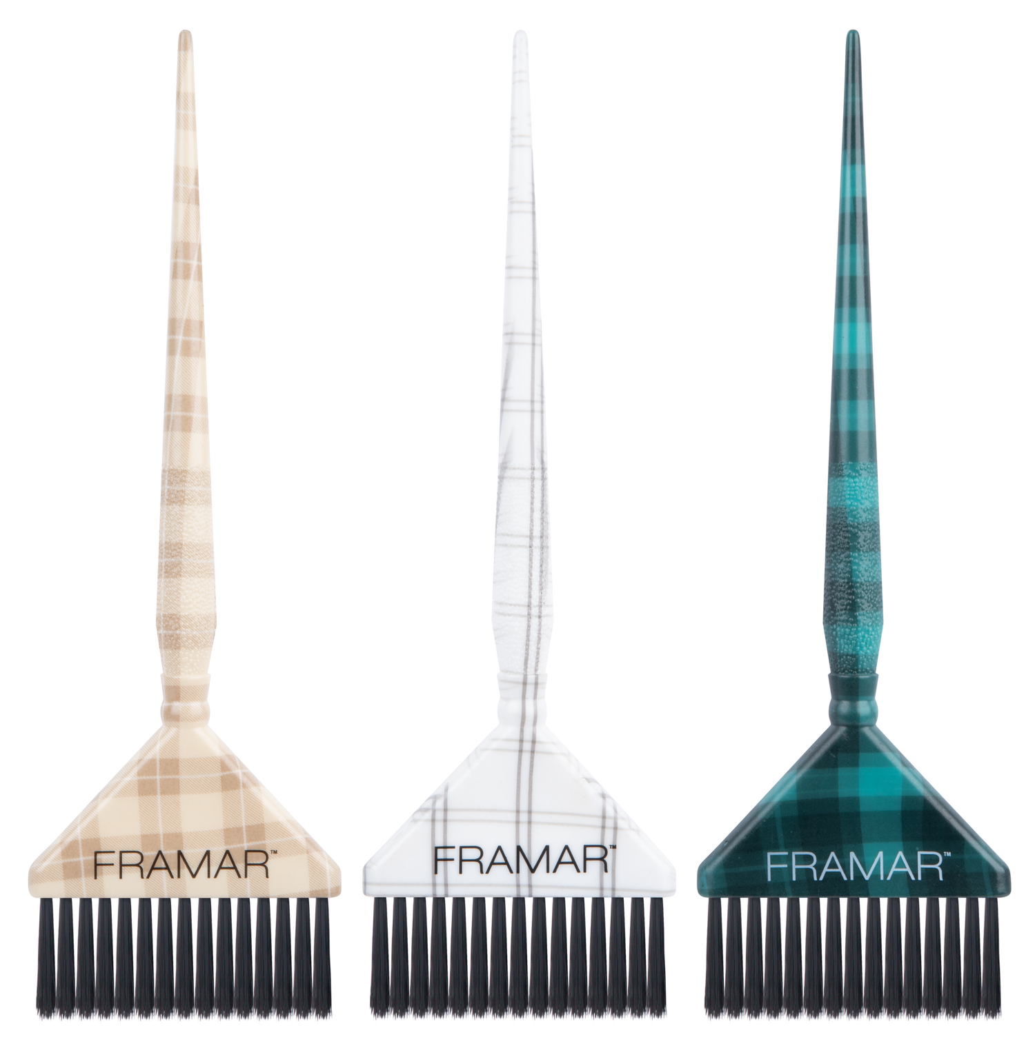 Framar Plaid Hair Day Big Daddy Brush Set 3 Pack