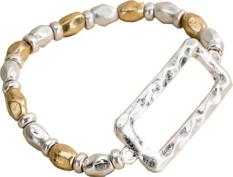 Hammered Mixed Metals Bracelet PinkPro Beauty Supply