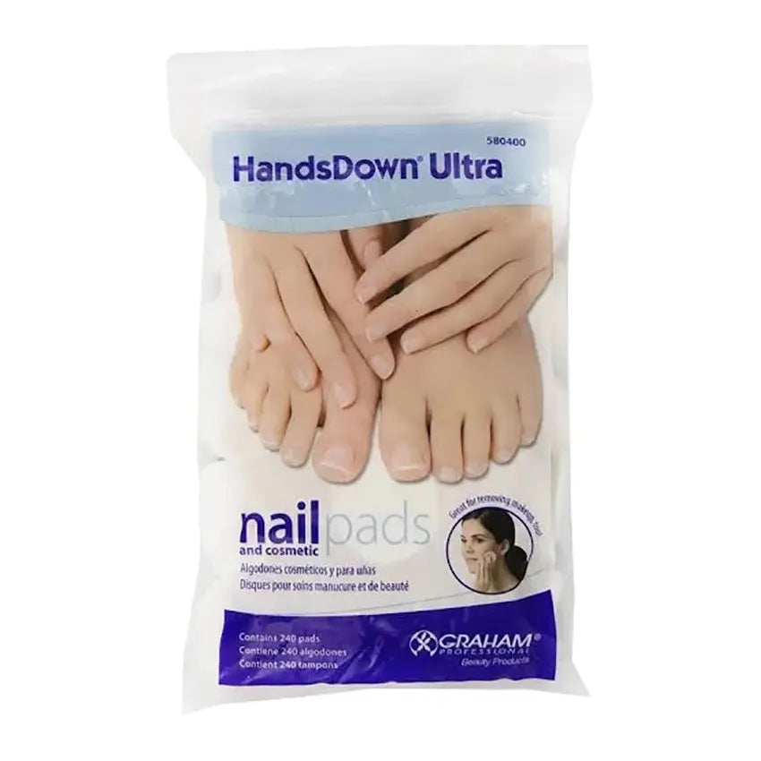 HandsDown Ultra Round Nail and Cosmetic Pads 240 Count Bag PinkPro Beauty Supply