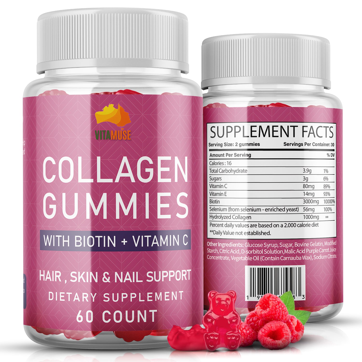 Collagen Peptide Gummies with Biotin 60 count