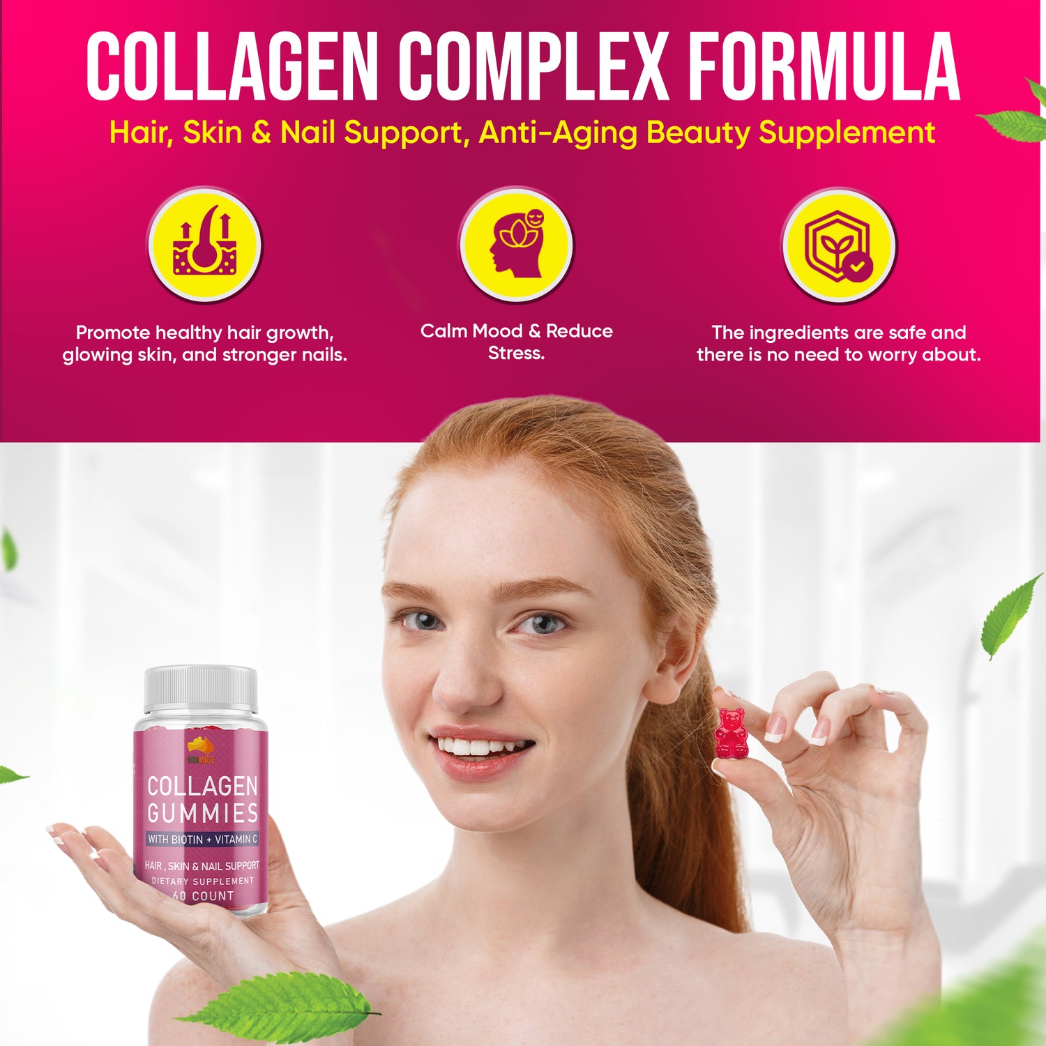 Collagen Peptide Gummies with Biotin 60 count