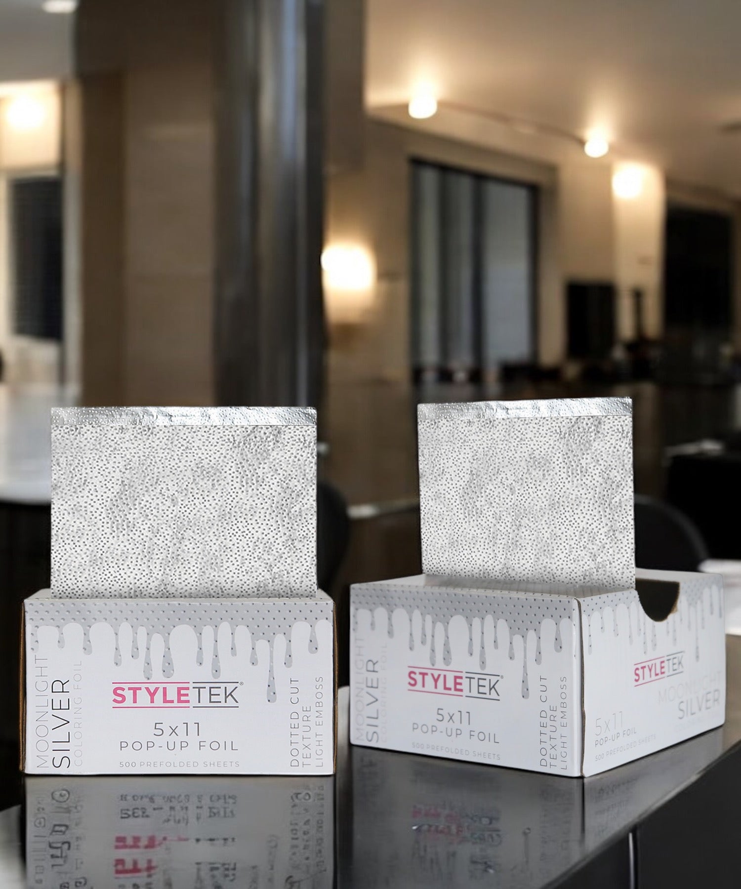 StyleTek Moonlight Silver Pop Up Foil Classic Dotted-Light Embossed