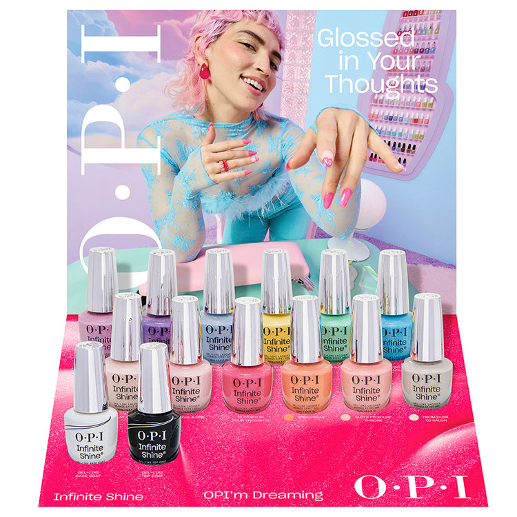 OPI Infinite Shine Opi'm Dreaming Collection - 14 Piece Chipboard Display OPI