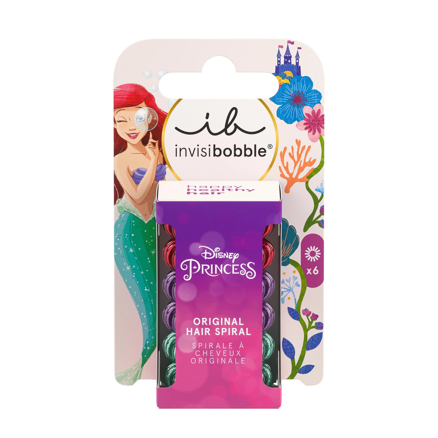  Ariel-themed Invisibobble Kids – less damage, marks, and pain. Hair-loving, strong grip, non-soaking. Includes 6.