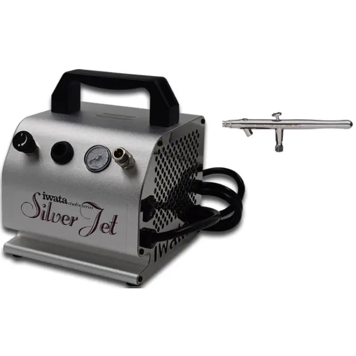 Iwata-Medea Silver Jet Air Compressor With Gun PinkPro Beauty Supply