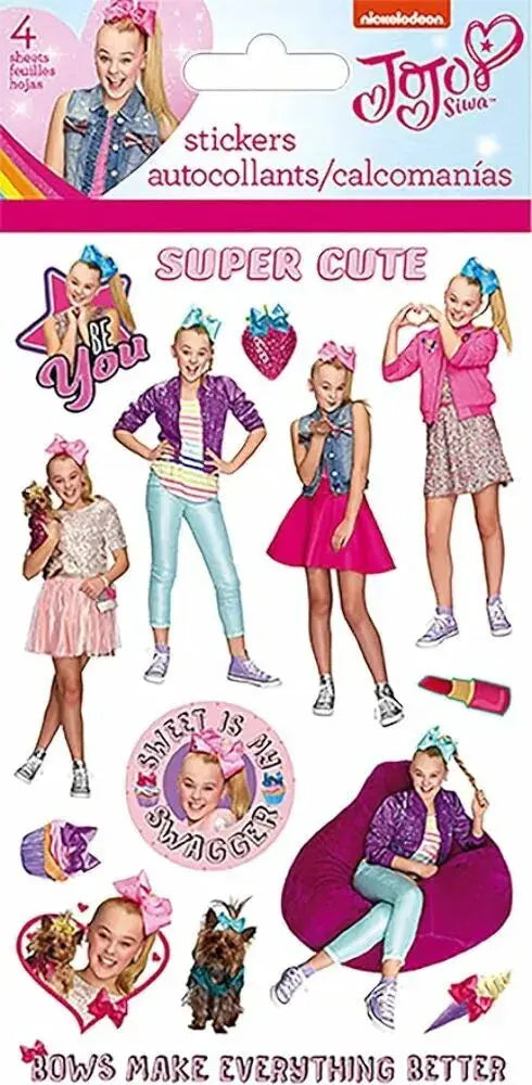 JoJo Siwa 4 Sheet Sticker Pack Toys