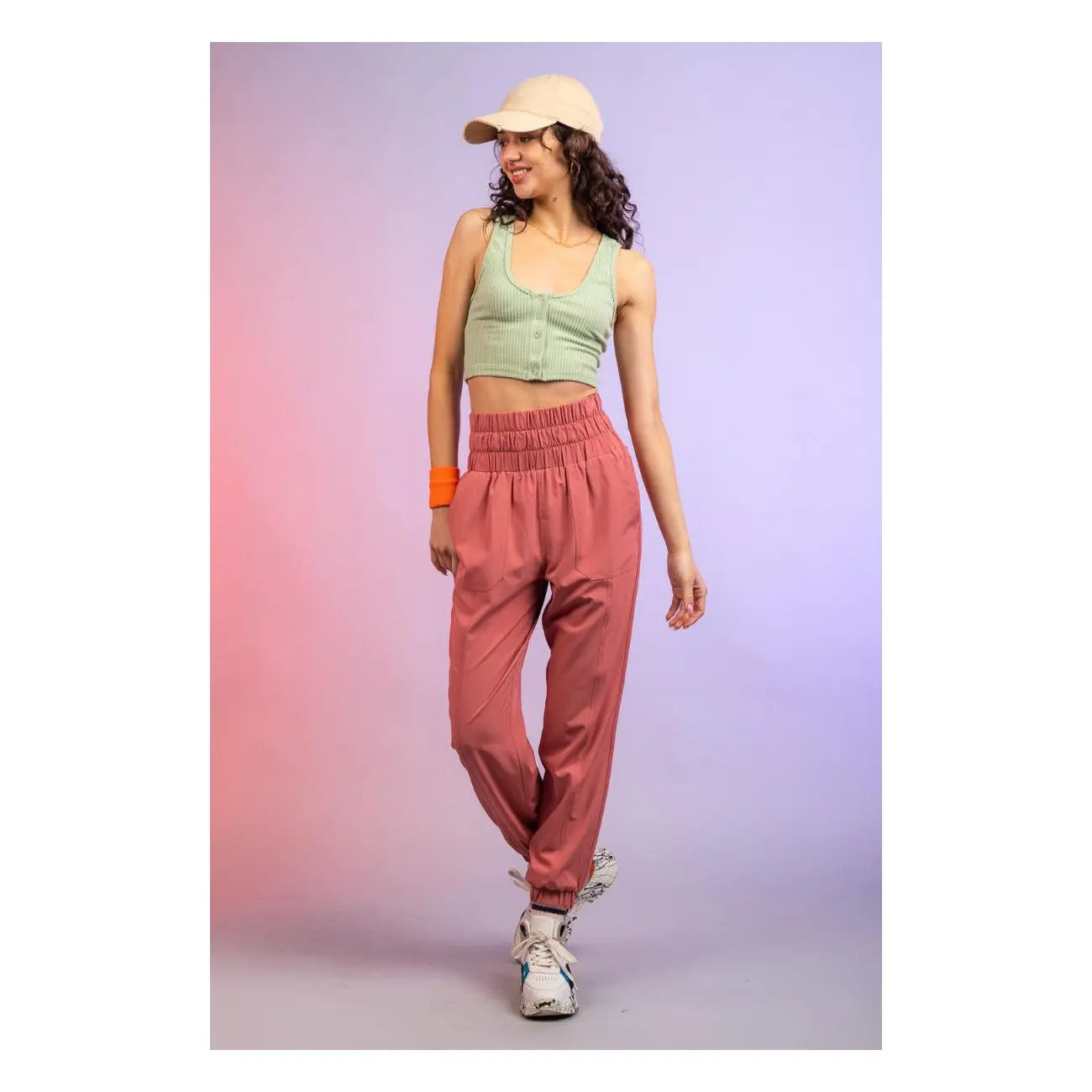 Joggers High Waisted Rose PinkPro Beauty Supply