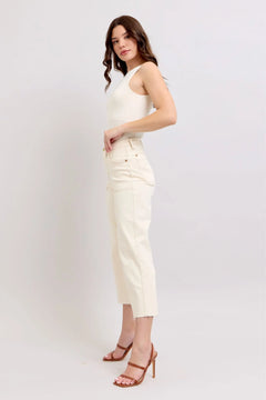 Judy Blue Cropped Cream Jeans Judy Blue