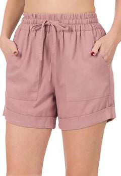 Linen Shorts PinkPro Beauty Supply