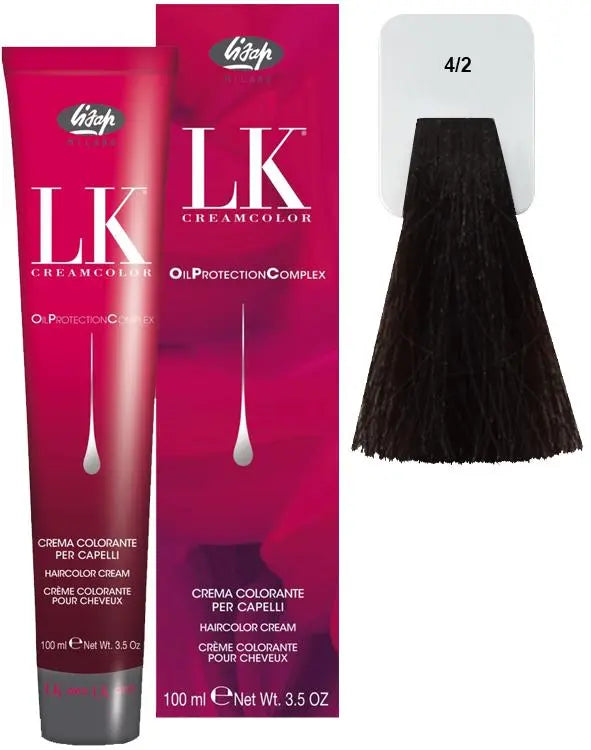 Lisap LK OPC Permanent Color 4/2 Ash - PinkPro Beauty Supply
