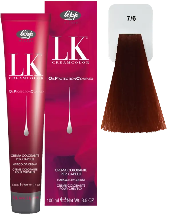リンダ.ル.キンフ.リトグラフ、リトグラフ、マタニティーカラーリトグラフ Lisap LK OPC Permanent Color 7/6 - PinkPro Beauty Supply
