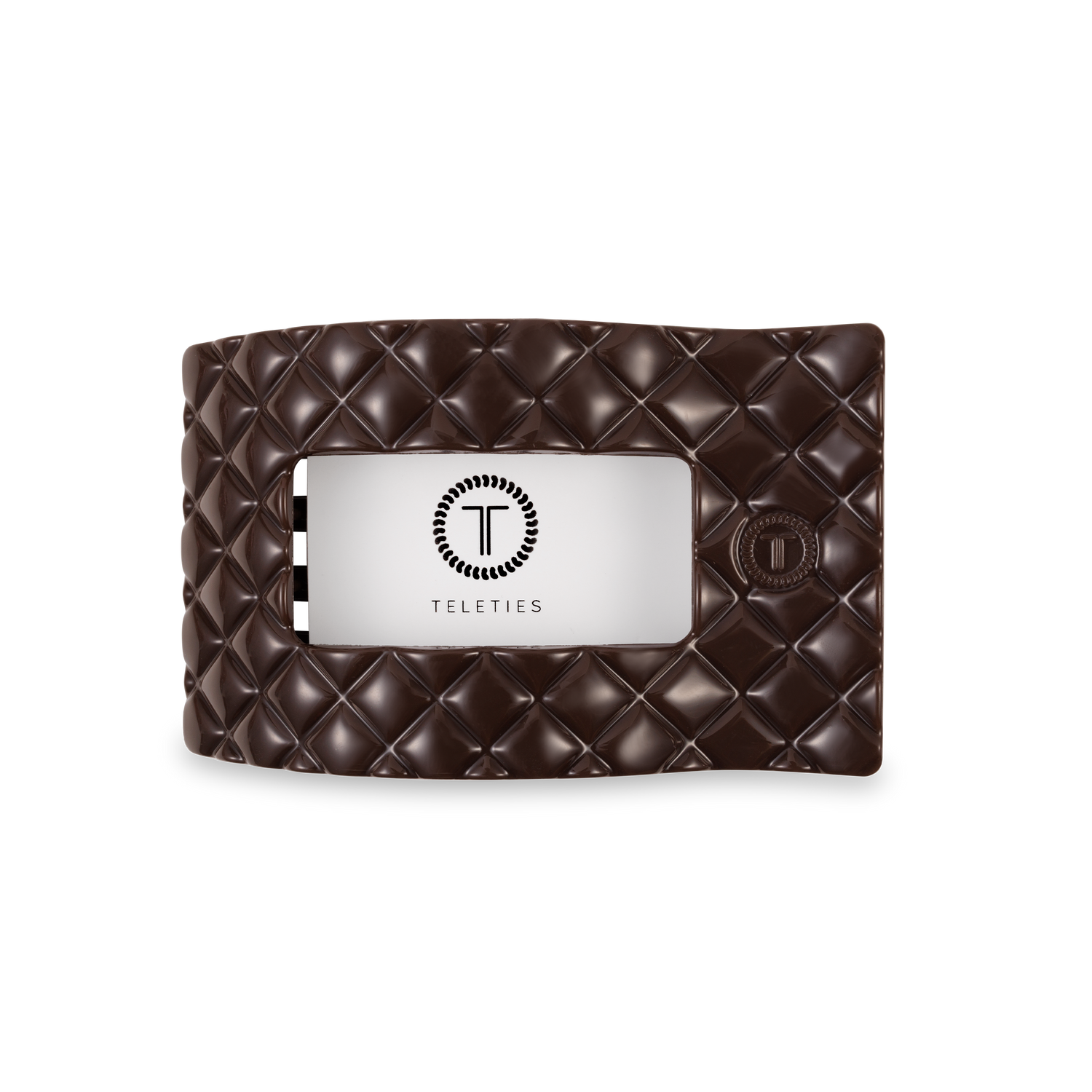 Teleties Flat Rectangle Clip Quilted Medium - Truly Taupe