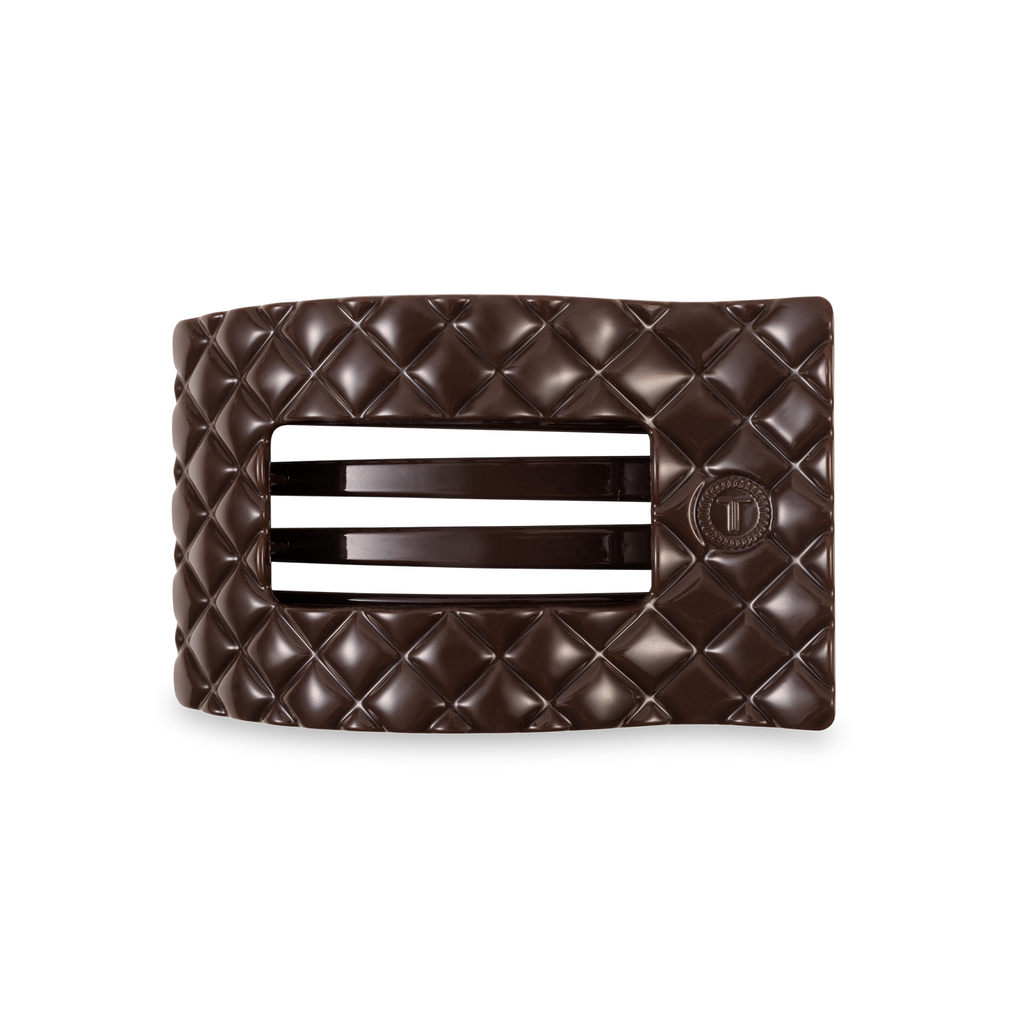 Teleties Flat Rectangle Clip Quilted Medium - Truly Taupe