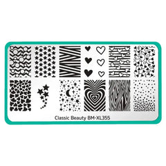 Maniology Classic Beauty Hearts + Stars - Nail Stamping Plate Maniology