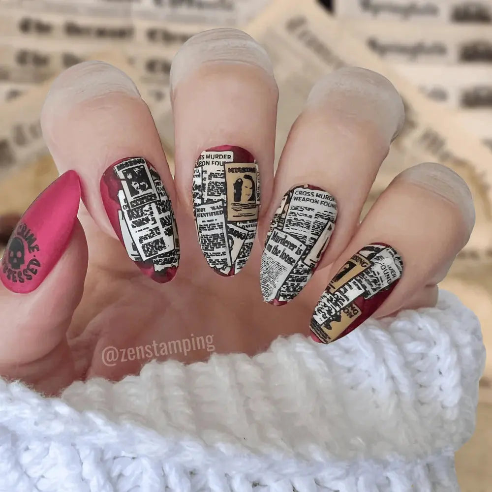 Maniology Murder Mystery - Detective's Den Stamping Plate - PinkPro Beauty Supply