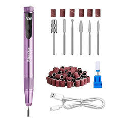 MelodySusie Recharge Portable & Stepless Speed Rechargeable Nail Drill 30000RPM - Purple MelodySusie