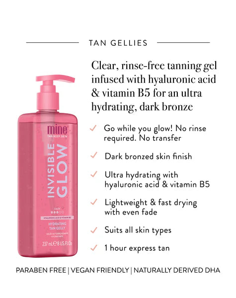 MineTan Invisible Glow Hydrating Tan Gelly - Dark 8 oz.