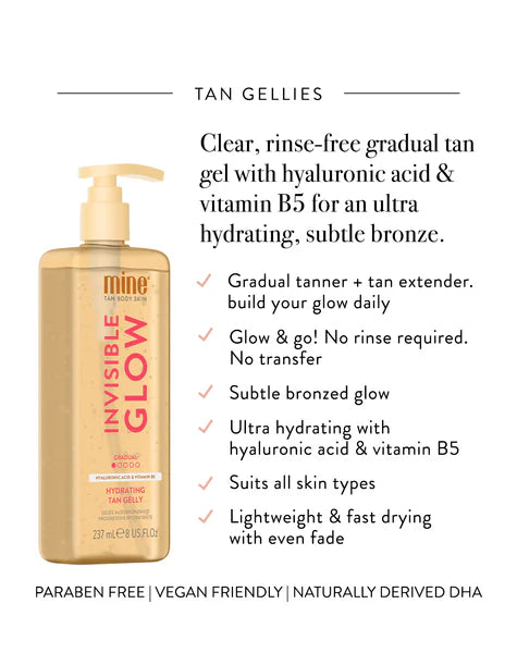 MineTan Invisible Glow Hydrating Tan Gelly - Gradual 8 oz.