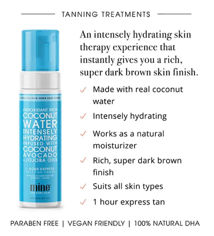 MineTan Coconut Water Self Tan Foam MineTan