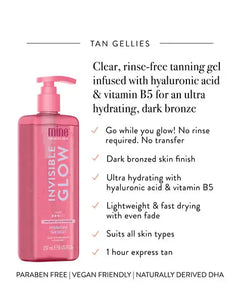 MineTan Invisible Glow Hydrating Tan Gelly - Dark 8 oz. MineTan