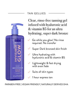 MineTan Invisible Glow Hydrating Tan Gelly - Super Dark 8 oz. MineTan