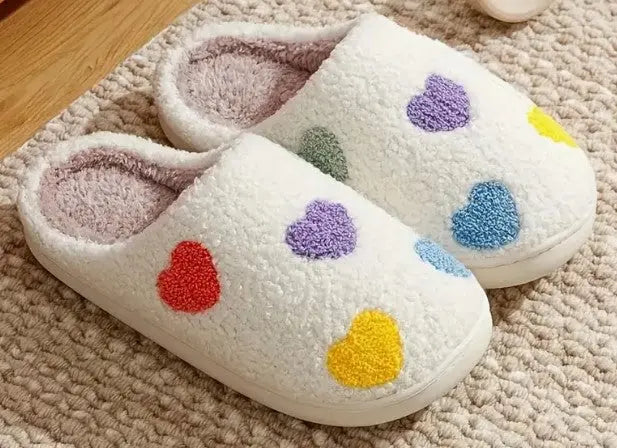 Multi-Colored Hearts Slippers PinkPro Beauty Supply