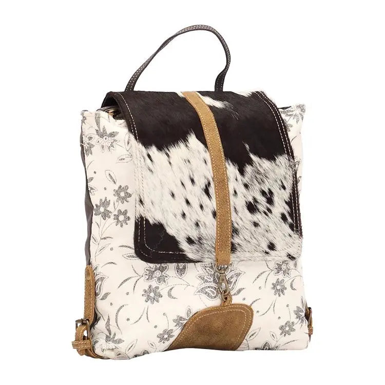 Myra Floral Canvas and Leather Backpack‎ Amazon.com: Myra Bag Diaper Bag for Women - Western Upcycled  main image 3