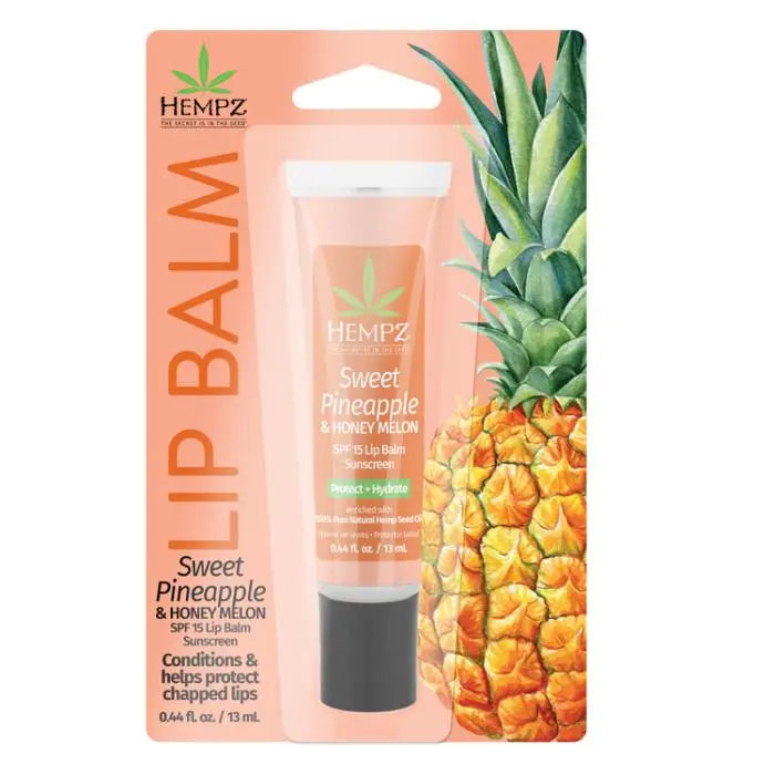 NEW! Hempz Herbal Lip Balm Sweet Pineapple SPF 15 Blister Pack Hempz