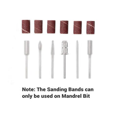 MelodySusie Colorful 100 pieces Professional Sanding Bands With Mandrel Drill Bit - Red 80# Grit - PinkPro Beauty Supply