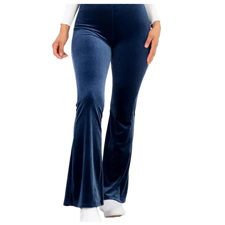 Navy Velour Flared Leggings PinkPro Beauty Supply