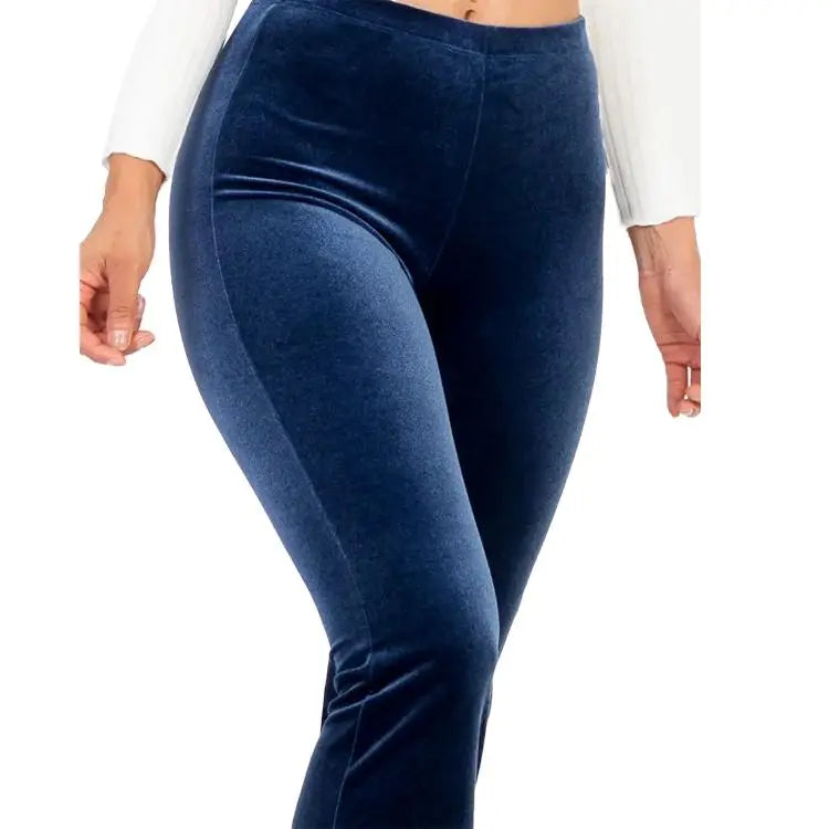 Navy Velour Flared Leggings - PinkPro Beauty Supply