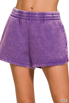 Acid Washed Dolphin Shorts - Violet PinkPro Beauty Supply