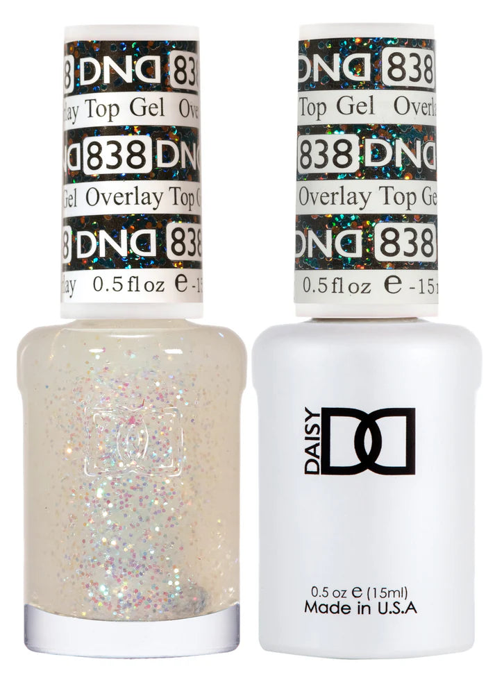 DND Duo Gel Overlay Glitter Gel Topcoat #838 .5 oz.