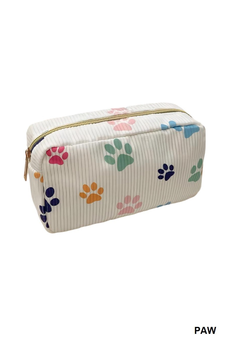 disen travel makeup bag Zenana Pattern Design Travel Cosmetic Makeup Bag - Paw Print