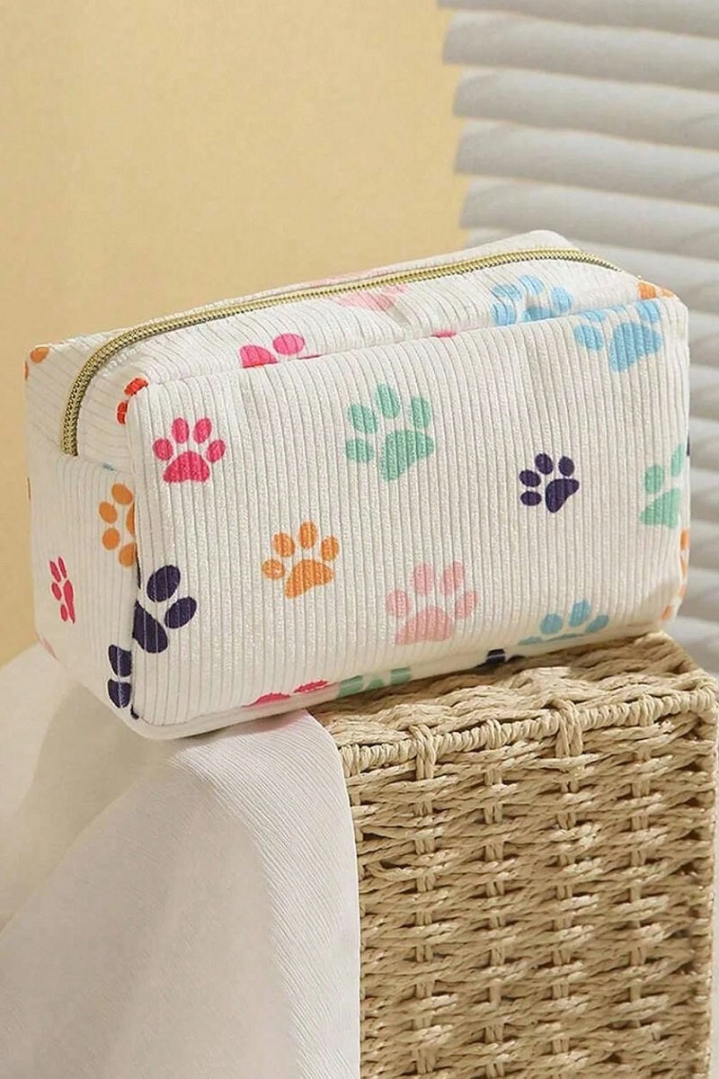 Zenana Pattern Design Travel Cosmetic Makeup Bag - Paw Print