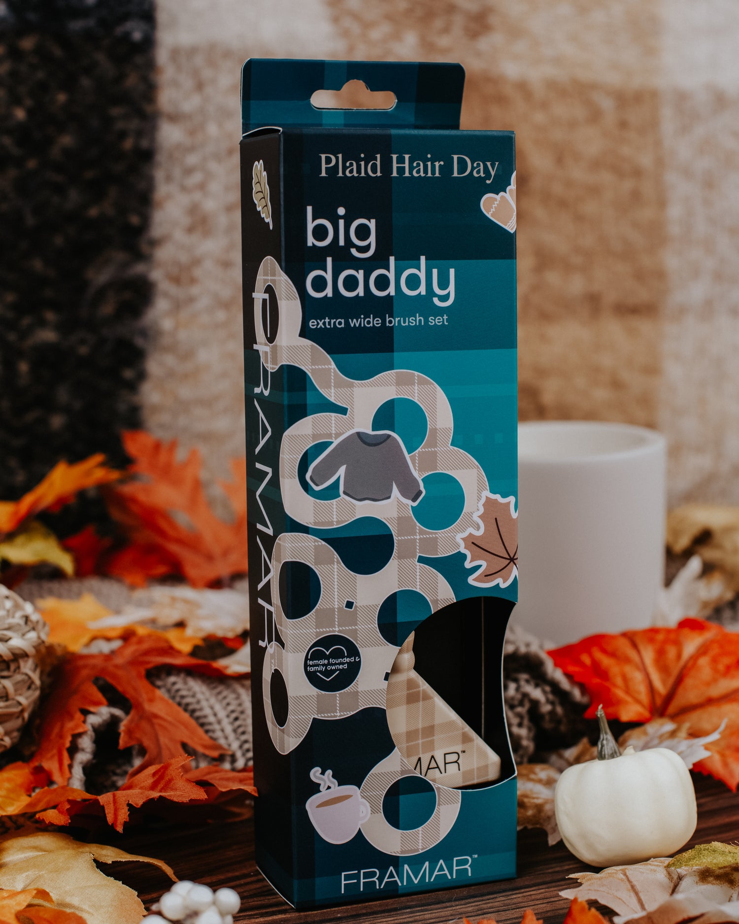 Framar Plaid Hair Day Big Daddy Brush Set 3 Pack