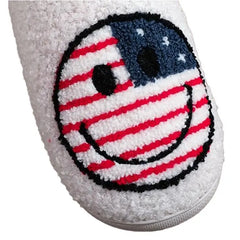 Patriotic Smiley Face Slippers PinkPro Beauty Supply