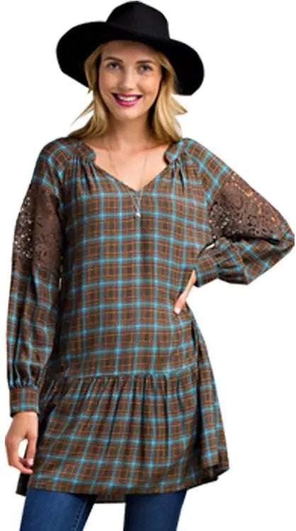 Plaid & Lace Dress PinkPro Beauty Supply