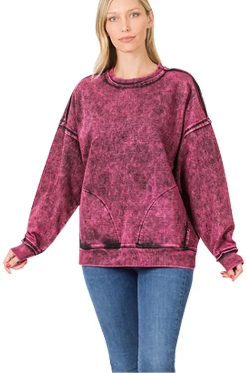 Plum Mineral Wash Sweatshirt PinkPro Beauty Supply