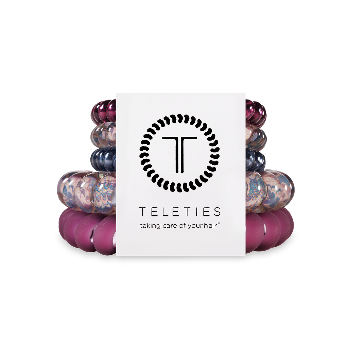 Teleties Hair Clip Trio - Silver, Purple, and Blue TELETIES Medium Flat Square Hair Clip in 7 Colors  main image 2