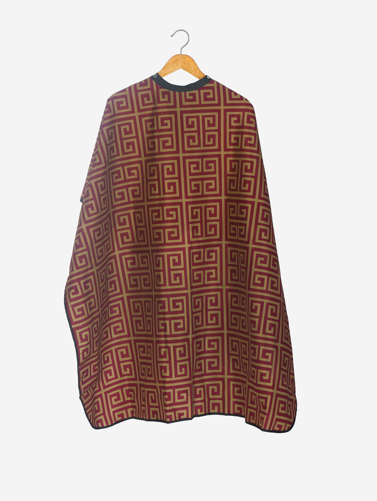 StyleTek Barber Cape Red & Gold Squares